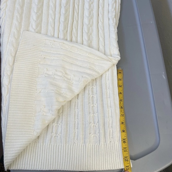 The Normal Brand Victoria V-Neck Cable Knit Sweater Dress Ivory NWT Large Preppy - Picture 13 of 14